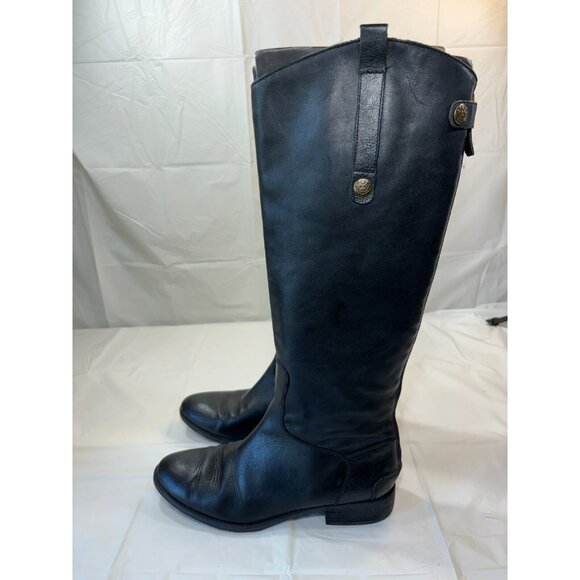 Sam Edelman Penny Tall Black Leather Riding Boots Size 8.5 M - Picture 5 of 16